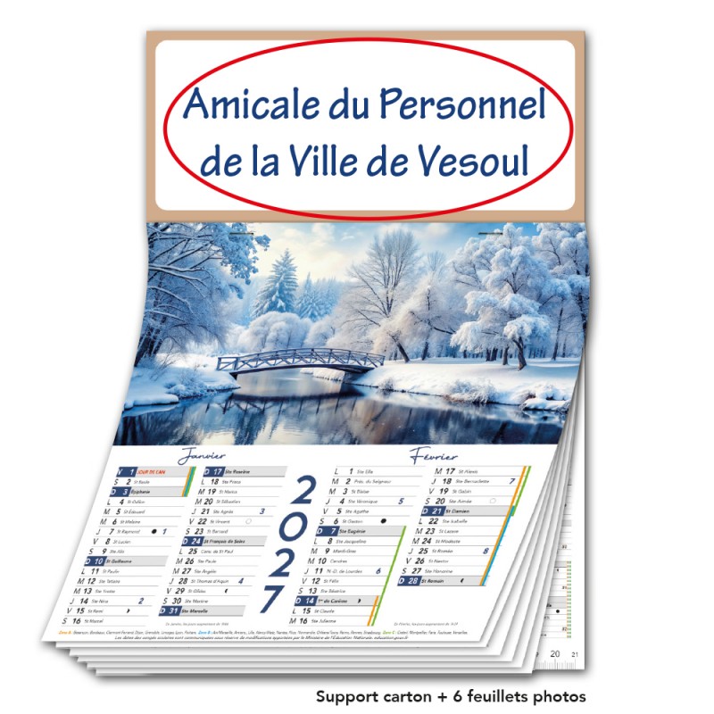 6 Feuillets "Photo" Personnalis&eacute; 2027